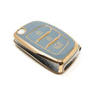 Nueva funda Nano de alta calidad para llave remota Hyundai Flip, 3 botones, Color gris, HY-B11J3A | Cayos de los Emiratos -| thumbnail