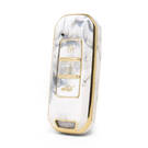Nano couvercle en marbre de haute qualité pour clé télécommande Baojun, 3 boutons, couleur blanche, BJ-A12J