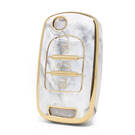 Nano couvercle en marbre de haute qualité pour clé télécommande Baojun, 3 boutons, couleur blanche, BJ-B12J