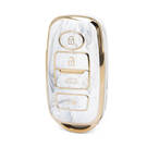 Nano couvercle en marbre de haute qualité pour clé télécommande Perodua, 4 boutons, couleur blanche PRD-A12J