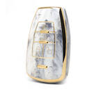 Nano couvercle en marbre de haute qualité pour clé télécommande BAIC, 4 boutons, couleur blanche, BQ-A12J