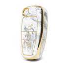 Capa de mármore nano de alta qualidade para chave remota Ford Flip 3 botões cor branca Ford-E12J