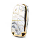 Nano couvercle en marbre de haute qualité pour clé télécommande Jeep 5 boutons, couleur blanche Jeep-B12J5