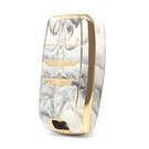 Нано-высококачественный мраморный чехол для удаленного ключа Kia с 4 кнопками белого цвета KIA-D12J4A