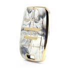 Нано-высококачественный мраморный чехол для удаленного ключа Kia с 5 кнопками белого цвета KIA-D12J5