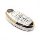 Nuova copertura in marmo Nano di alta qualità aftermarket per chiave remota Nissan 4 pulsanti colore bianco NS-A12J4B | Chiavi degli Emirati -| thumbnail