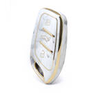 Nano couvercle en marbre de haute qualité pour clé télécommande Roewe, 3 boutons, couleur blanche, RW-B12J