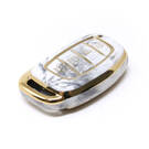 Nueva cubierta de mármol Nano de alta calidad del mercado de accesorios para llave remota Hyundai 4 botones Color blanco HY-A12J4B | Cayos de los Emiratos -| thumbnail