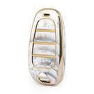 Nano cubierta de mármol de alta calidad para llave remota Hyundai, 4 botones, Color blanco, HY-H12J4B
