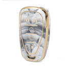 Capa de mármore nano de alta qualidade para chave remota Chevrolet 5 botões cor branca CRL-B12J5A