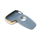 New Aftermarket Nano High Quality Gold Leather Cover For TATA Remote Key 4 Buttons Gray Color TATA-A13J | Emirates Keys -| thumbnail