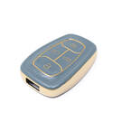 Housse en cuir doré de haute qualité pour clé télécommande TATA, 4 boutons, couleur grise, nouveau marché secondaire, TATA-A13J | Clés des Émirats -| thumbnail