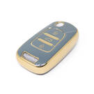 Housse en cuir doré de haute qualité pour clé télécommande Baojun, 3 boutons, couleur grise, nouveau marché secondaire, BJ-B13J | Clés des Émirats -| thumbnail