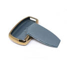 New Aftermarket Nano High Quality Gold Leather Cover For BAIC Remote Key 4 Buttons Gray Color BQ-A13J | Emirates Keys -| thumbnail