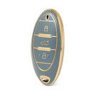 Nano – housse en cuir doré de haute qualité, pour clé télécommande Bestune, 3 boutons, couleur grise, BT-A13J