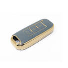 Housse en cuir doré de haute qualité pour clé télécommande Trumpchi, 3 boutons, couleur grise, CQ-C13J | Clés des Émirats -| thumbnail