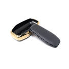 New Aftermarket Nano High Quality Gold Leather Cover For Ford Remote Key 5 Buttons Black Color Ford-A13J | Emirates Keys -| thumbnail