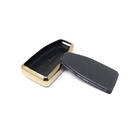New Aftermarket Nano High Quality Gold Leather Cover For Hongqi Remote Key 4 Buttons Black Color HQ-A13J4B | Emirates Keys -| thumbnail