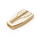 Housse en cuir doré de haute qualité pour clé télécommande Hongqi, 4 boutons, couleur blanche, nouveau marché secondaire, HQ-A13J4B | Clés des Émirats -| thumbnail