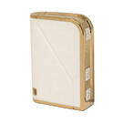 Cover in pelle dorata Nano di alta qualità per chiave remota Lynk & Co 3 pulsanti colore bianco LC-B13J