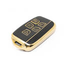 New Aftermarket Nano High Quality Gold Leather Cover For Land Rover Remote Key 5 Buttons Black Color LR-A13J | Emirates Keys -| thumbnail