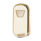 Cover in pelle Nano Gold per Mahindra Flip Key 3B Bianca MHD-A13J | MK3 -| thumbnail