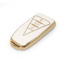 Nuova cover in pelle dorata aftermarket Nano di alta qualità per chiave remota Venucia 3 pulsanti colore bianco VNC-B13J | Chiavi degli Emirati -| thumbnail