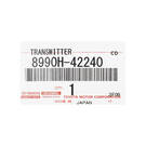 Llave remota inteligente original/OEM nueva Toyota Rav4 2019-2023 de 3 botones y 433 MHz Número de pieza OEM: 8990H-42240/8990H-42200 - ID de la FCC: B2T2K2R | Emirates Keys -| thumbnail