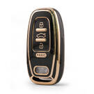 Capa Nano de alta qualidade para Audi Remote Key 4 botões cor preta Audi-A11J4