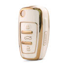Capa Nano de alta qualidade para Audi Remote Key 4 botões cor branca Audi-C11J4