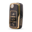 Nano High Quality Cover For Volkswagen Remote Key 4 Button Black Color VW-A11J4