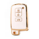 Funda de nano alta calidad para llave remota Toyota de 3 botones, color blanco TYT-D11J3A