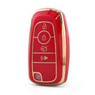 Nano High Quality Cover For Ford Remote Key 4 Button Red Color Ford-B11J4B