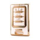 Cadillac Uzaktan Anahtar 4 Düğme Beyaz Renk CDLC-C11J4 İçin Nano Yüksek Kaliteli Kılıf