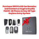Purchase 100 PCs KD Car Remotes and Contact us to get a KeyDiy PAK01-ZB Phone As Key ZB Type Keyless Entry System