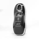 Nano High Quality Cover For Porsche Remote Key 3 Button Black Color Silver Frame PSC-A11Y