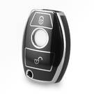 Nano Yüksek Kaliteli Mercedes Uzaktan Anahtar Kılıfı 2 Düğmeli Siyah Renk Gümüş Çerçeve Benz-A11Y2