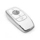 New Aftermarket Nano High Quality Cover For Mercedes Remote Key 3 Button White Color Silver Frame Benz-B11Y3 | Emirates Keys -| thumbnail