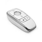 New Aftermarket Nano High Quality Cover For Mercedes Remote Key 4 Button White Color Silver Frame Benz-B11Y4 | Emirates Keys -| thumbnail
