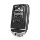 Funda nano de alta calidad para mando a distancia Honda de 4 botones, color negro, marco plateado HD-E11Y4B