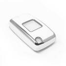 New Aftermarket Nano High Quality Cover For Peugeot Remote Key 2 Button White Color Silver Frame PG-D11Y2 | Emirates Keys -| thumbnail
