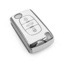 New Aftermarket Nano High Quality Cover For Peugeot Remote Key 3 Button White Color Silver Frame PG-D11Y3 | Emirates Keys -| thumbnail