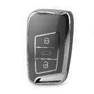 Высококачественный чехол Nano для дистанционного ключа Volkswagen с 3 кнопками, темно-серый цвет, серебристая оправа, VW-D11Y3