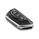 Новый высококачественный чехол Aftermarket Nano для дистанционного ключа Volkswagen с 3 кнопками, черный цвет, серебристая рамка VW-G11Y | Emirates Keys -| thumbnail