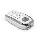 New Aftermarket Nano High Quality Cover For Toyota Remote Key 3 Button White Color Silver Frame TYT-A11Y3 | Emirates Keys -| thumbnail