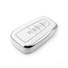 New Aftermarket Nano High Quality Cover For Toyota Remote Key 4 Button White Color Silver Frame TYT-B11Y4 | Emirates Keys -| thumbnail