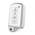 Nano High Quality Cover For Toyota Remote Key 4 Button White Color Silver Frame TYT-D11Y4