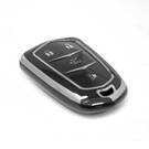 New Aftermarket Nano High Quality Cover For Cadillac Remote Key 4 Button Black Color Silver Frame CDLC-A11Y4 | Emirates Keys -| thumbnail
