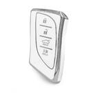 Nano High Quality Cover For Lexus Remote Key 4 Button White Color Silver Frame LXS-B11Y4