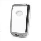 Cover Nano per chiave telecomando Mazda a 4 pulsanti, colore bianco, cornice argentata MZD-B11Y4 | MK3 -| thumbnail